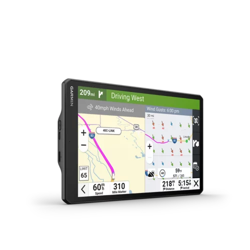 Garmin dezl OTR1020 wind speed map tool