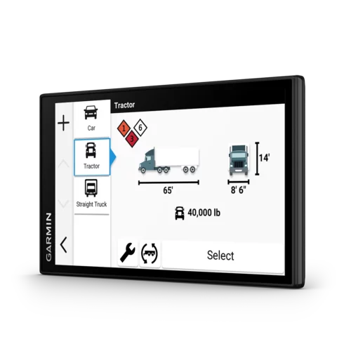 Garmin dezl OTR620 truck profile