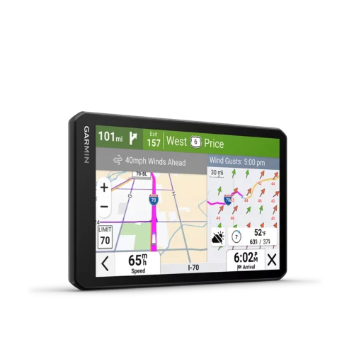 Garmin dezl OTR720 wind speed map tool