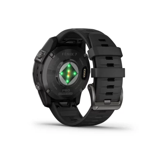 Garmin fenix 7 Pro Sapphire Solar in Carbon Gray DLC Titanium with Black Band heart rate monitor