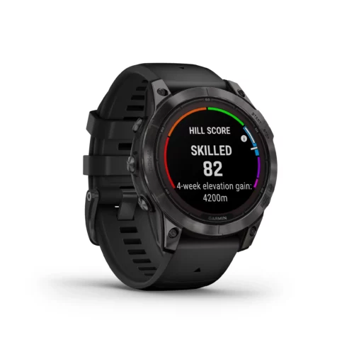 Garmin fenix 7 Pro Sapphire Solar in Carbon Gray DLC Titanium with Black Band