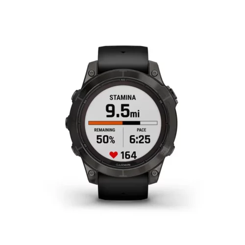 Garmin fenix 7 Pro Sapphire Solar in Carbon Gray DLC Titanium with Black Band stamina