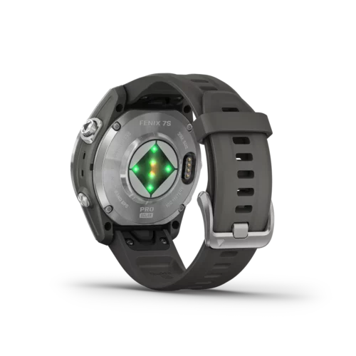 fenix 7S Pro Solar Edition in Silver with Graphite Band heart rate monitor