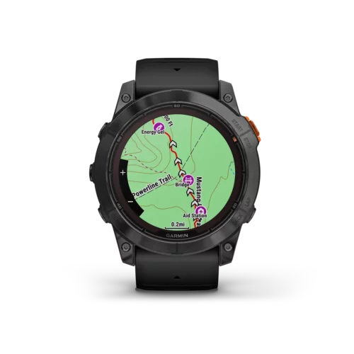 fenix 7X Pro Solar in Titanium with Slate Gray with Black Band map