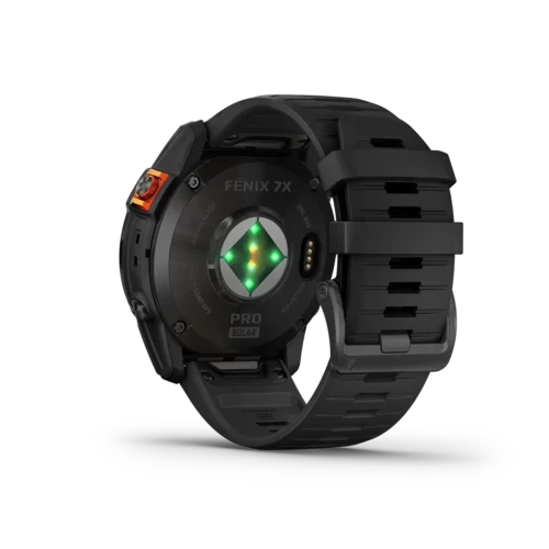 fenix 7X Pro Solar in Titanium with Slate Gray with Black Band heart rate monitor