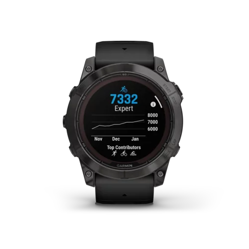 fenix 7X Pro Sapphire Solar in Titanium with Carbon Gray DLC Titanium with Black Band clmibpro