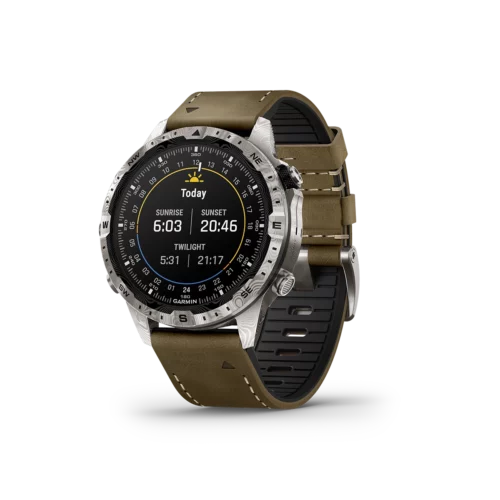 Garmin MARQ Adventurer (Gen 2) - Damascus Steel Edition sunrise sunset screen