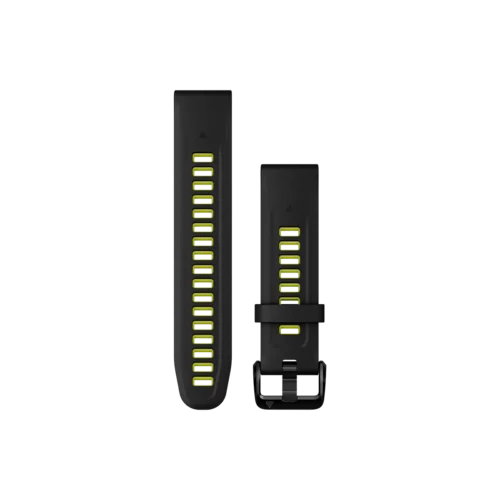 Garmin QuickFit 20 Watch Bands, Black/Electric Lime Silicone (010-13279-03)