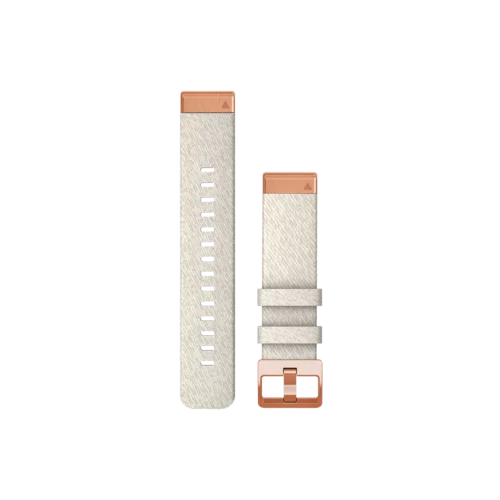 Garmin QuickFit 20 Watch Bands, Cream Heathered Nylon with Rose Gold Hardware