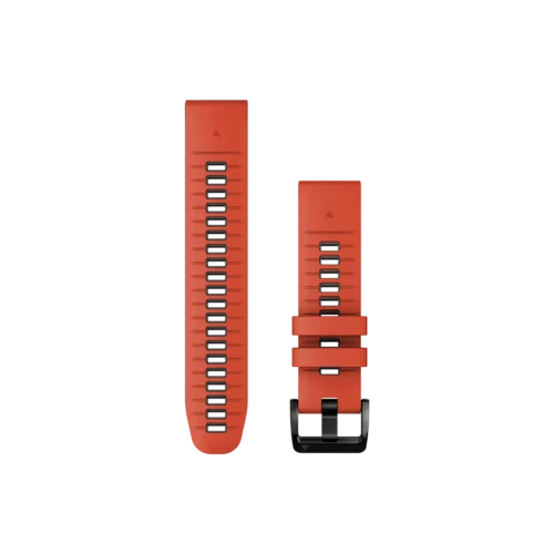 Garmin QuickFit 22 Watch Bands, Flame Red/Graphite Silicone (010-13280-04)