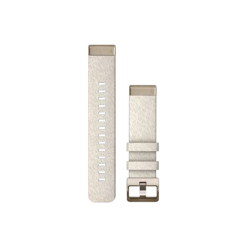 Garmin QuickFit 20 Watch Bands, Cream Heathered Nylon with Cream Gold Hardware (010-13102-07)