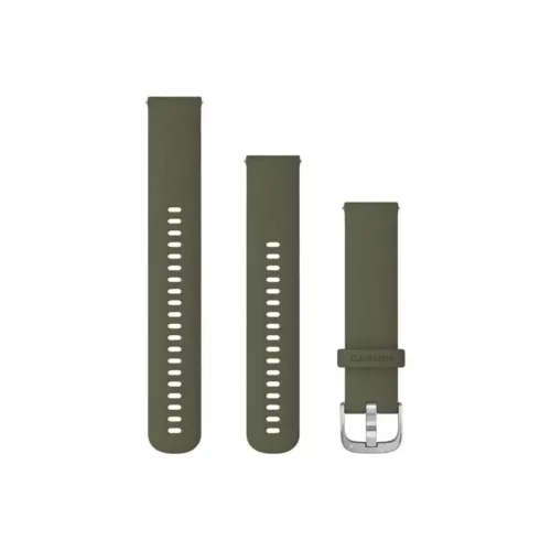 Garmin Quick Release Bands (20 mm), Moss with Silver Hardware