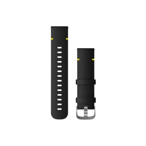 Quick Release Bands (20 mm), Black Leather with Silver Hardware