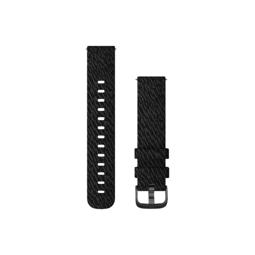 Quick Release Bands (20 mm), Black Pepper Woven Nylon with Slate Hardware