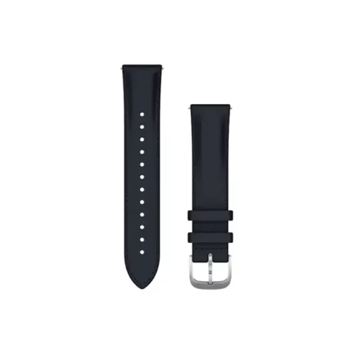 Garmin Quick Release Bands (20 mm), Navy Italian Leather with Silver Hardware