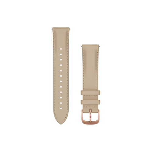 Garmin Quick Release Bands (20 mm), Light Sand Italian Leather with 18K Rose Gold PVD Hardware