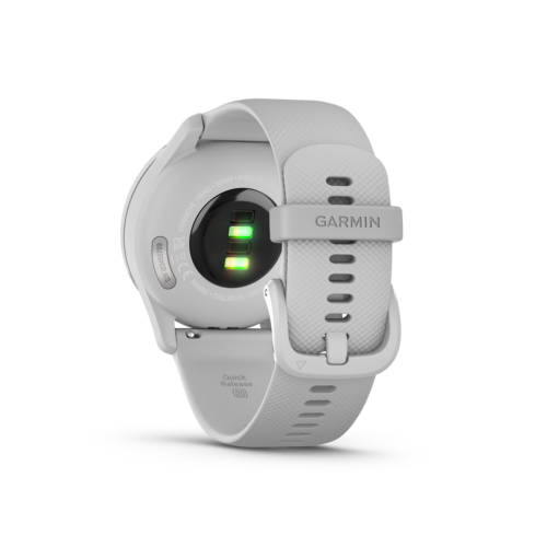 Garmin vivomove Trend in silver back side with hear rate