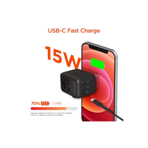 Hypergear WorldCharge Universal Travel Adapter USB-C fast charge
