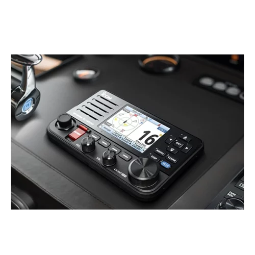 Icom IC-M510 EVO marine transceiver mounted on boat