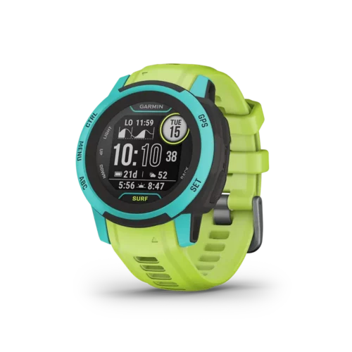 Garmin Instinct 2S Surf green aqua left angled