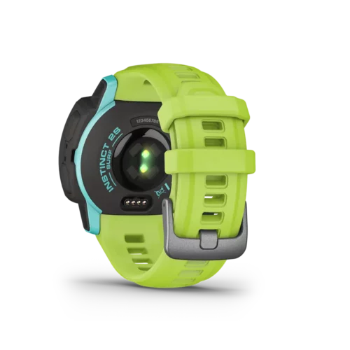 Garmin Instinct 2S Surf green aqua back with heart rate monitor