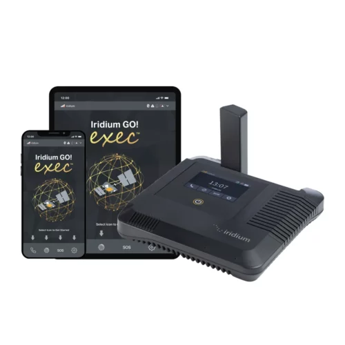 Iridium GO! exec with smartphone and tablet