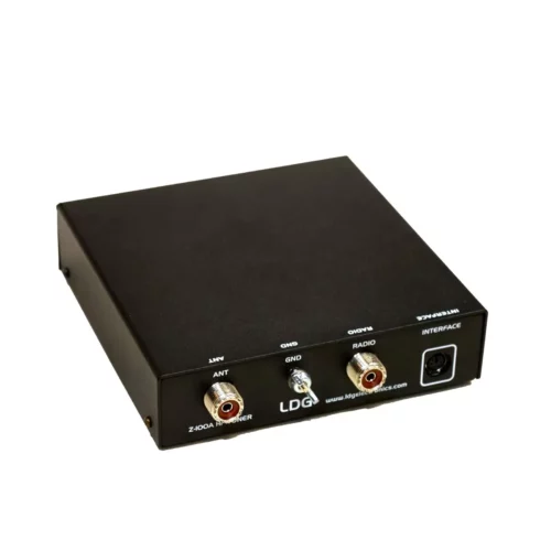 LDG Electronics Z-100A Automatic Desktop Antenna Tuner back view angled to the right