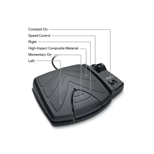 Minn Kota PowerDrive pedal with labels on functions