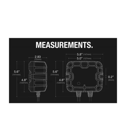 NOCO Genius GENPRO10x1 lithium battery charger measurements 147 mm x 141 mm x 72 mm