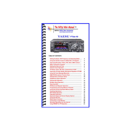 Nifty Yaesu FTDX10 Mini Manual