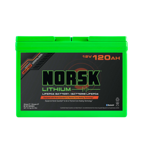 Norsk 12.8V 120AH Heated LiFePO4 Lithium Deep Cycle Battery