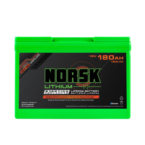 Norsk 12V 180AH HEATED Lithium Marine Cranking Battery