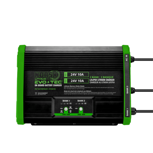 Norsk EVO-TEC 24V/24V 10A - 2 Bank On-Board Charger