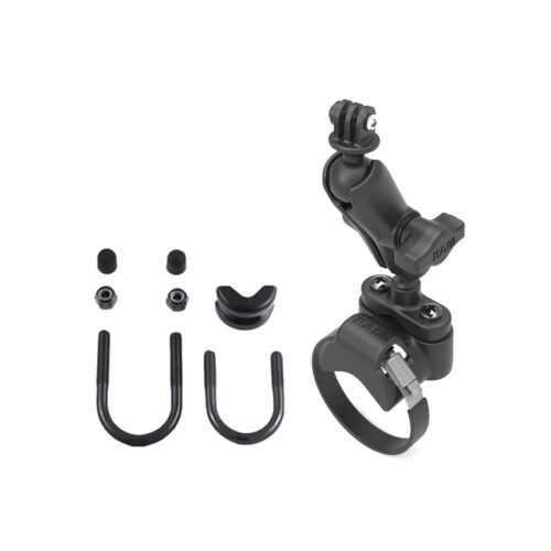 RAM-B-149Z-2-GOP1U: RAM ATV/UTV Handlebar U-Bolt Mount with Action Camera Adapter components