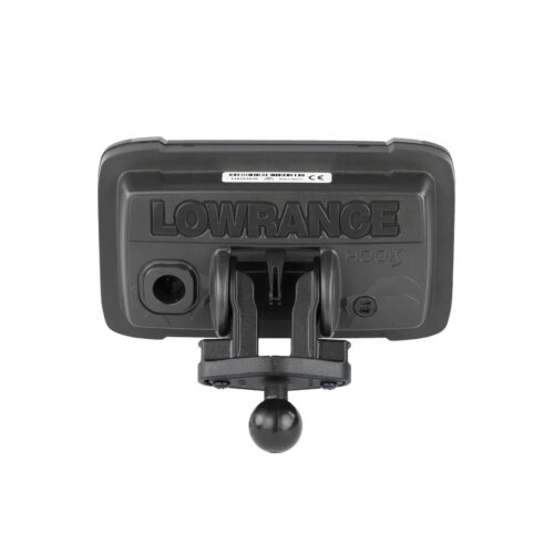 RAM-B-202-LO12: RAM Ball Adapter for Lowrance Hook2 & Reveal Series - B Size back side with lowrance