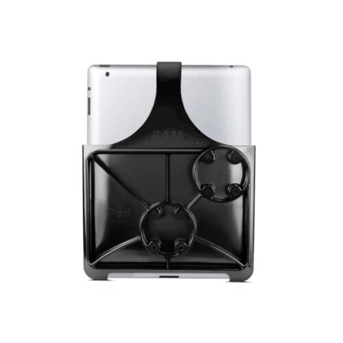 RAM-HOL-AP15U: RAM EZ-Roll'r Cradle for Apple iPad 2, 3 & 4 back side with iPad inside