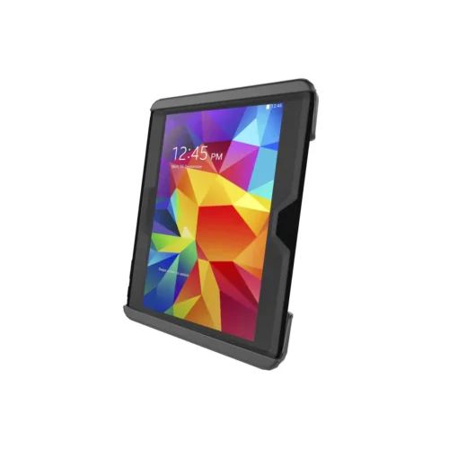 RAM-HOL-TAB25U angled left with device