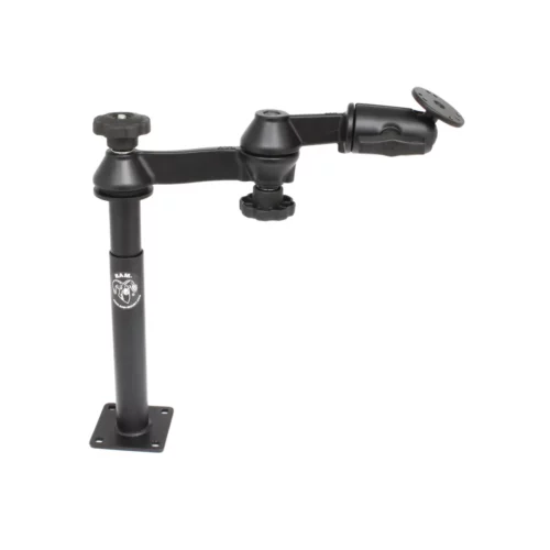 RAM-VP-SW1-89: RAM Tele-Pole with 8" & 9" Poles, Double Swing Arms & Round Plate