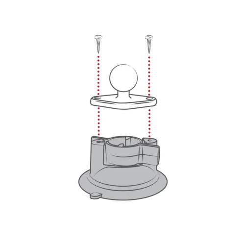 RAP-B-224-1U: RAM Twist-Lock Composite Suction Cup Base with Ball how to attach diamond base with ball graphic