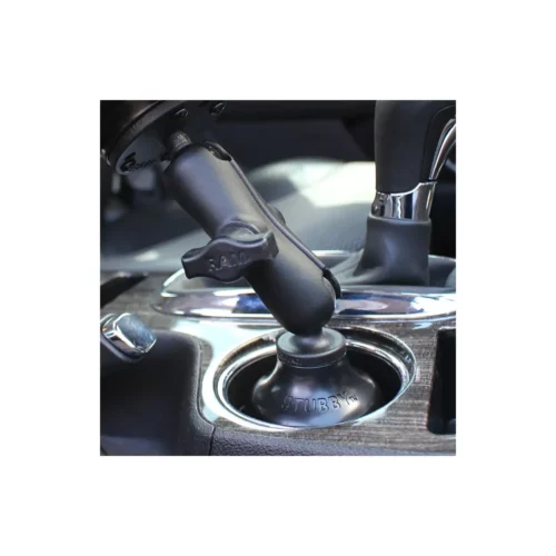 RAP-B-299-4U: RAM Stubby Cup Holder Ball Base in use in car