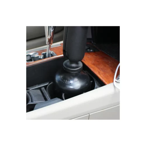 RAP-B-299-4U: RAM Stubby Cup Holder Ball Base in use in vehicle