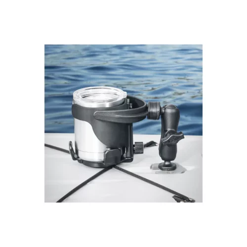 RAP-B-417BU: RAM Level Cup XL 32oz Drink Holder with Ball in use on boat