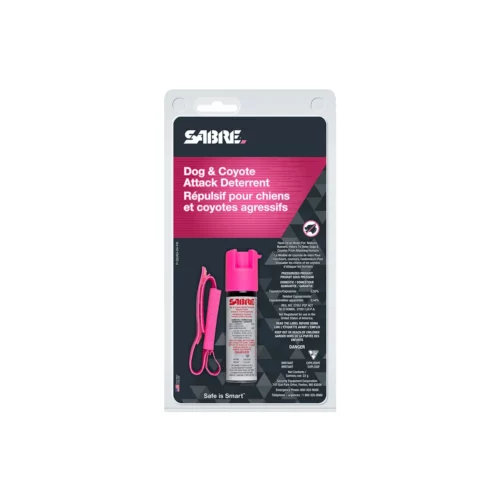 Sabre Dog Attack Deterrent - 22g with Hand Strap pink package