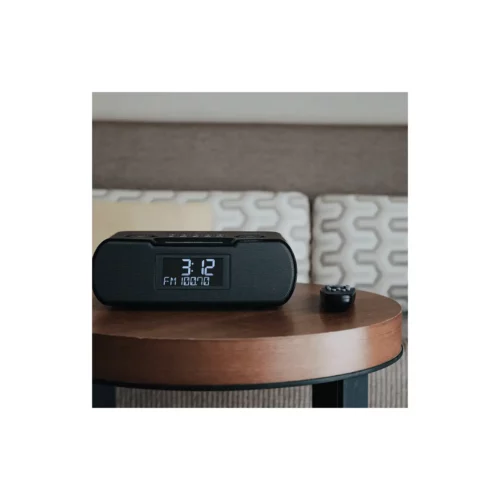 Sangean RCR-20 AM / FM-RDS / Bluetooth / AUX-In Digital Tuning Radio in black on desk front view