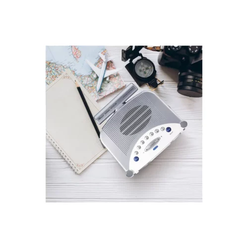 Sangean RCR-22 AM / FM-RBDS / AUX Digital Tuning Radio in white top view