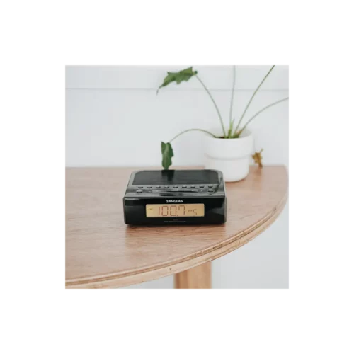 Sangean RCR-5 AM/FM Digital Tuning Radio in black on table