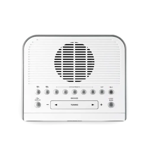 Sangean RCR-5 AM/FM Digital Tuning Radio in white top view