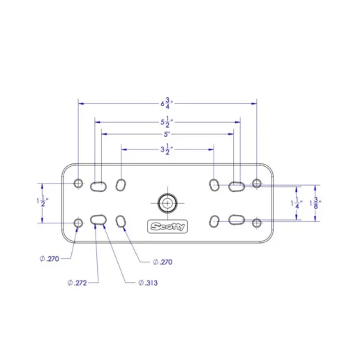 Scotty 163 1.5″ Ball Mount dimensions diagram