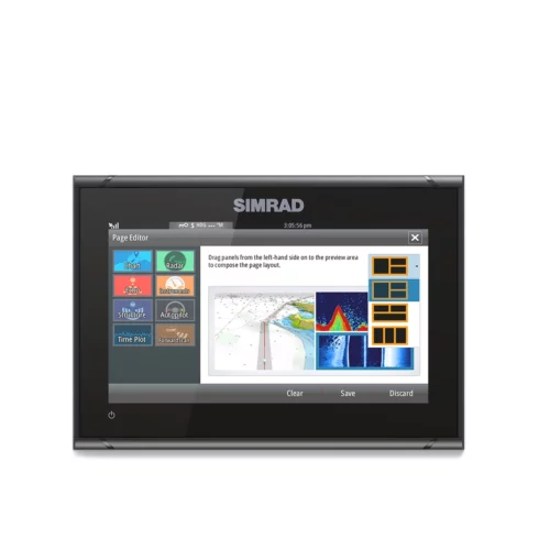 Simrad GO9XSE page editor on screen