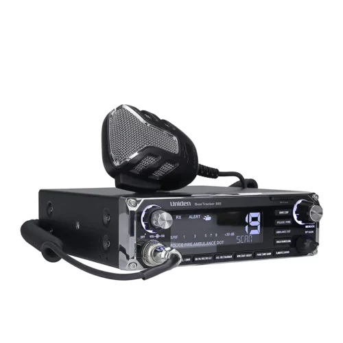 Uniden BearTracker 885 Hybrid CB Radio/Digital Scanner right angled view